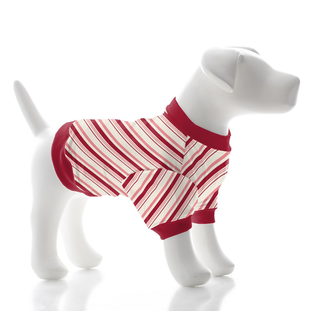 Strawberry Candy Cane Stripe Dog Tee