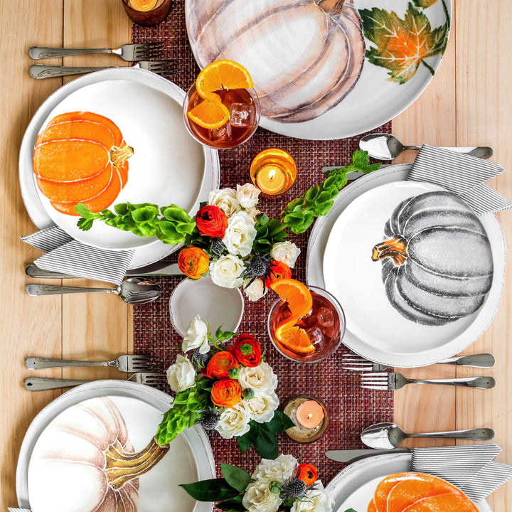 Pumpkins Round Platter w/ Pumpkin