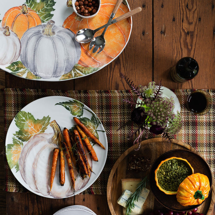 Pumpkins Round Platter w/ Pumpkin