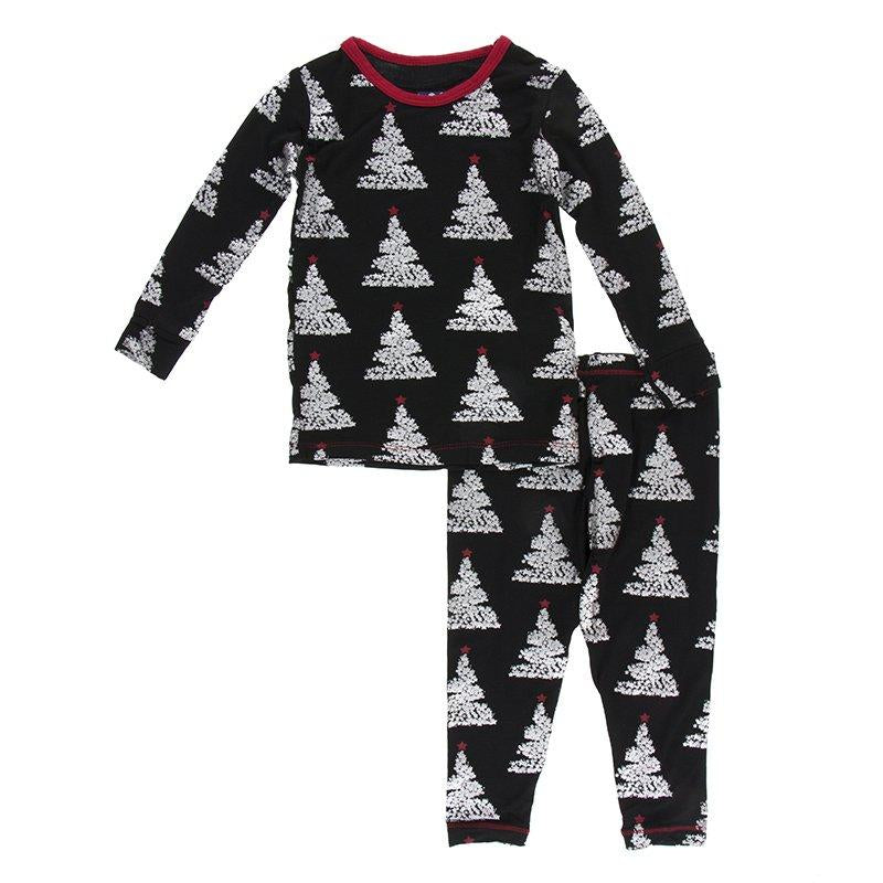 Midnight Foil Tree Long Sleeve Pajama Set