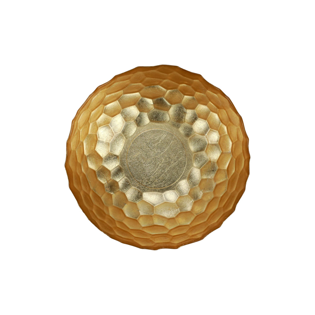 Rufolo Glass Gold Honeycomb Large Bowl