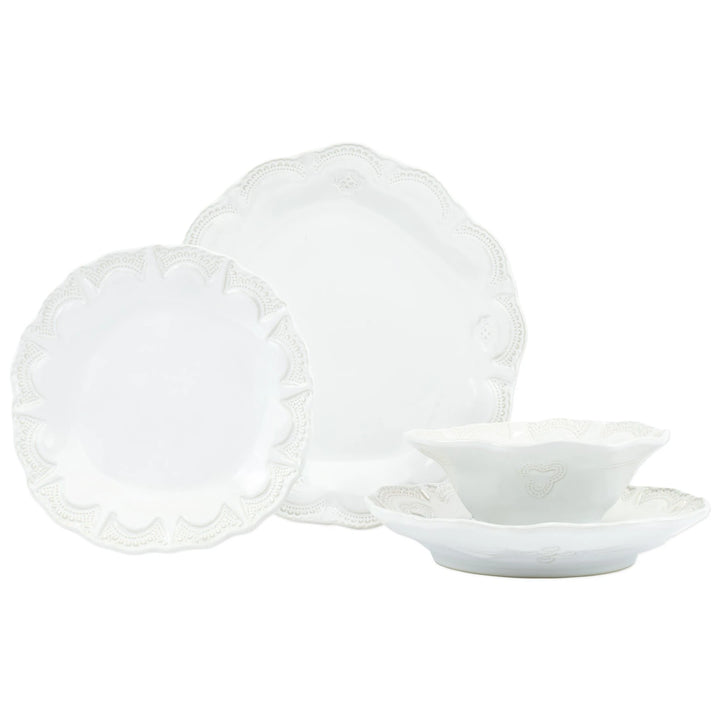 Incanto Stone White Lace Four-Piece Place Setting