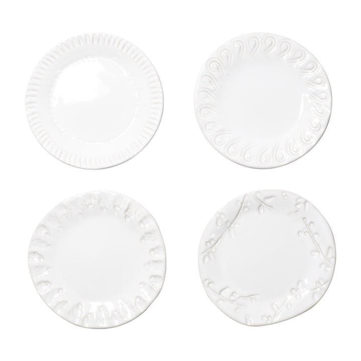 White Incanto Stone Assorted Canape Plates - Set of 4