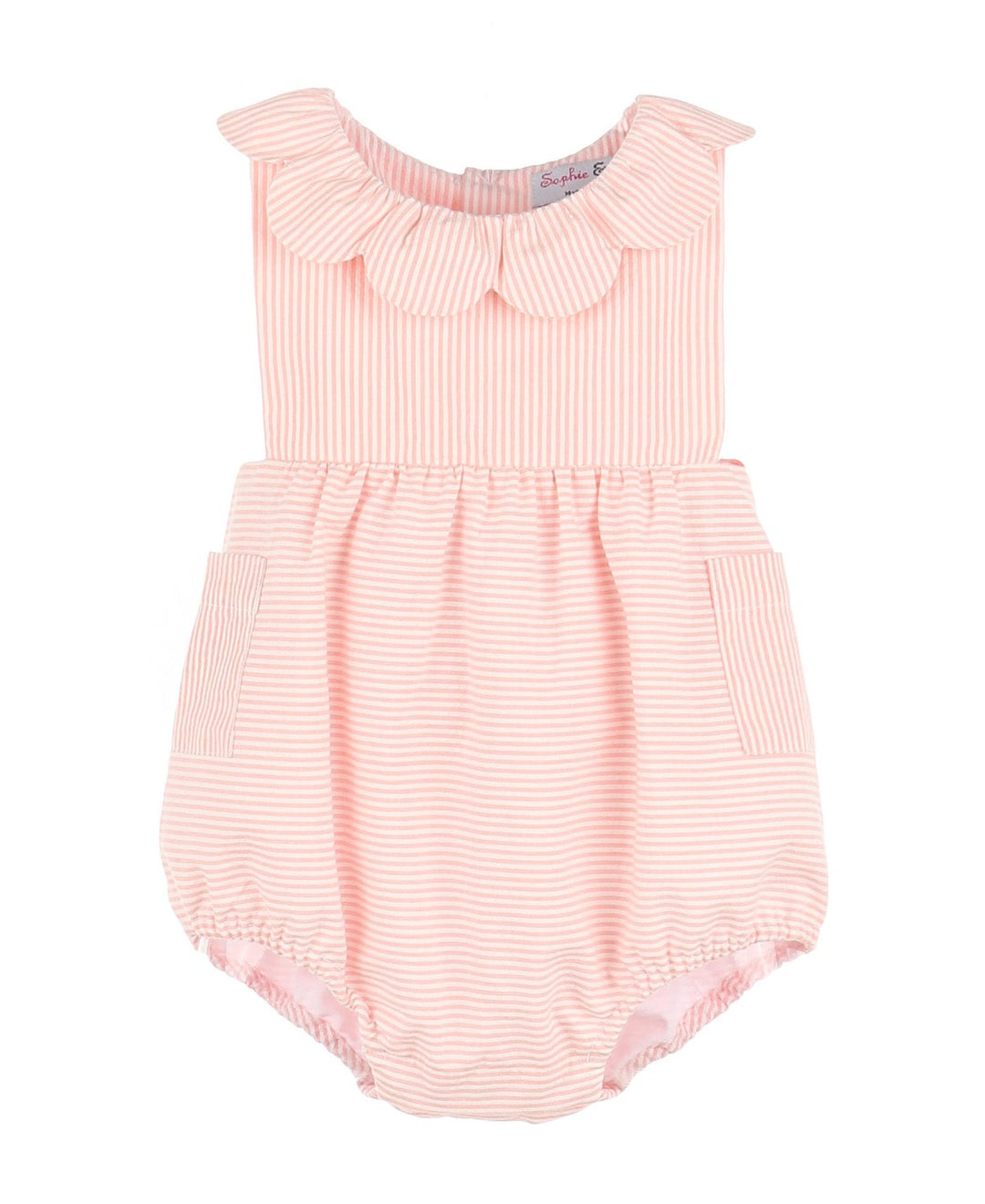 Peach & White Stripe Cul-De-Sac Sunsuit Bubble