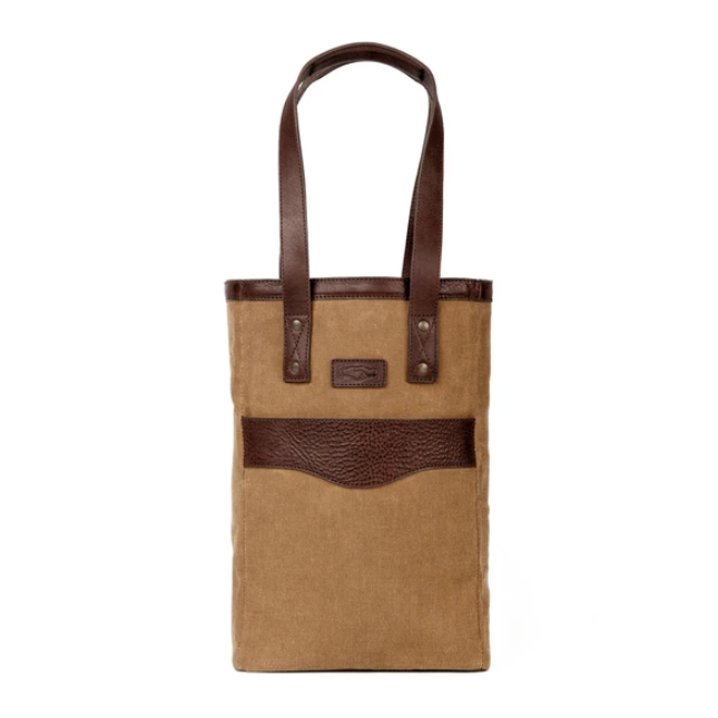 Campaign Waxed Canvas Two Bottle Wine Tote