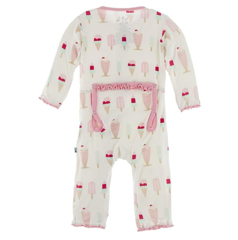 Natural Ice Cream Shop Muffin Ruffle Coverall w/ Zipper