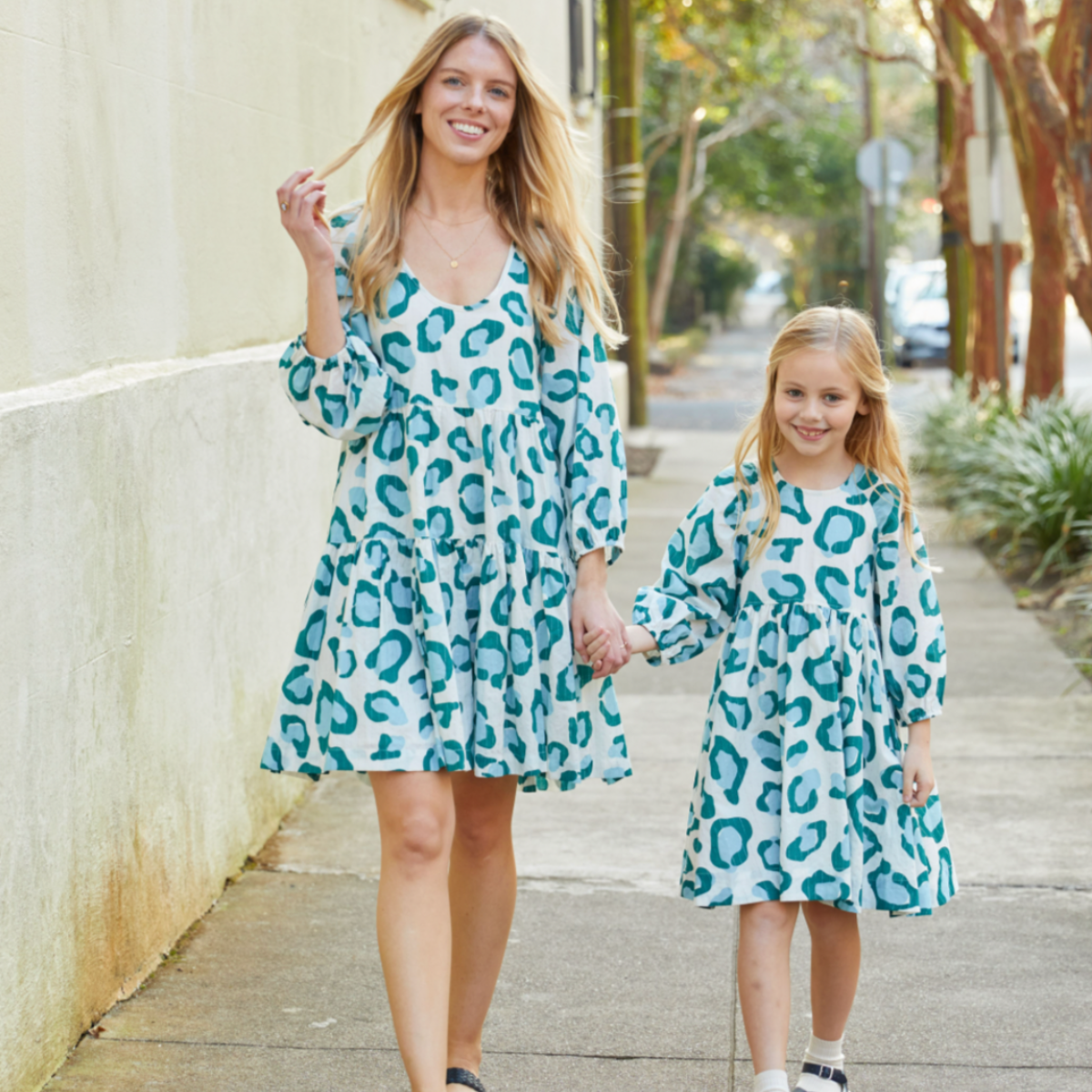 Blue Pine Oversized Leopard Michelle Dress