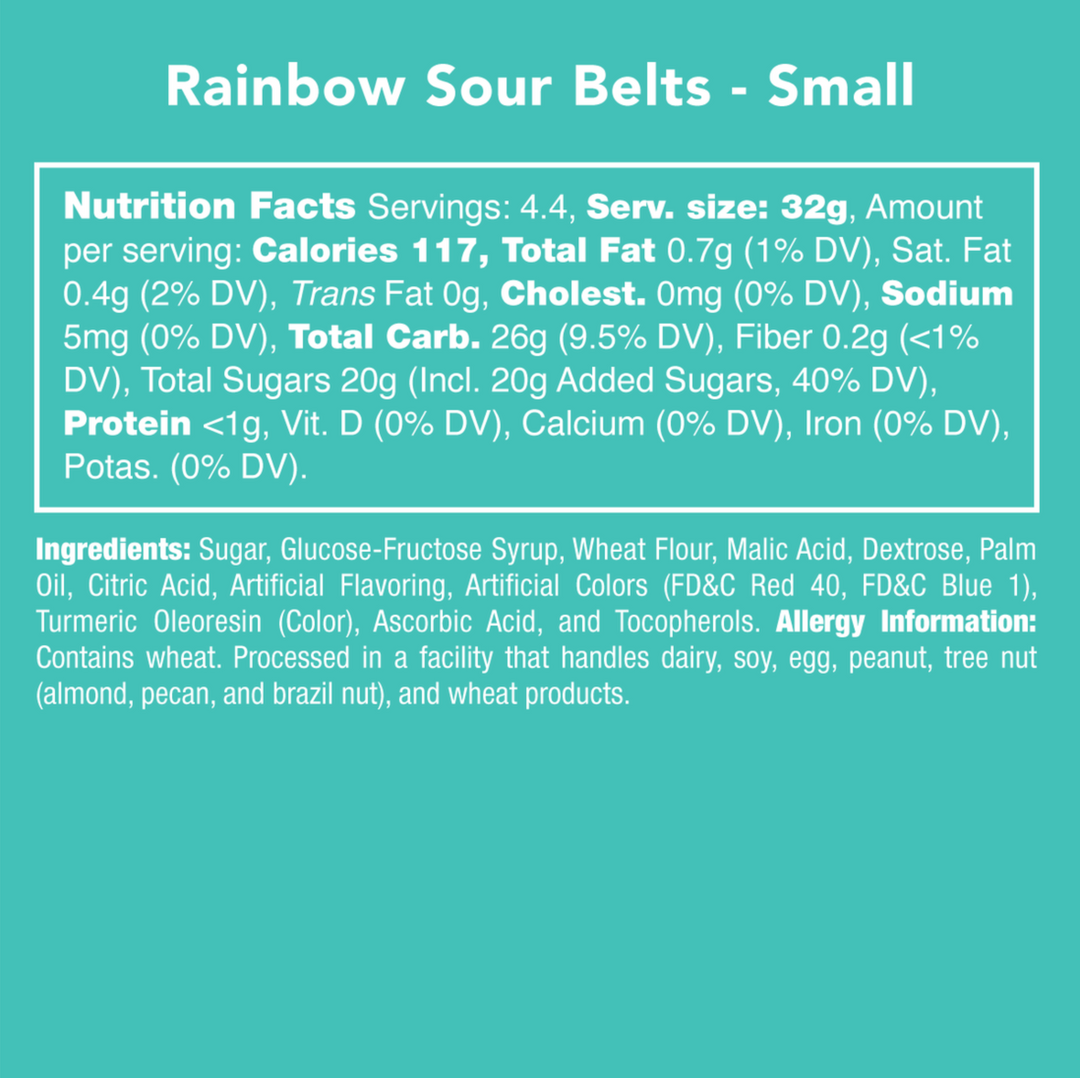 Rainbow Sour Belt Candies