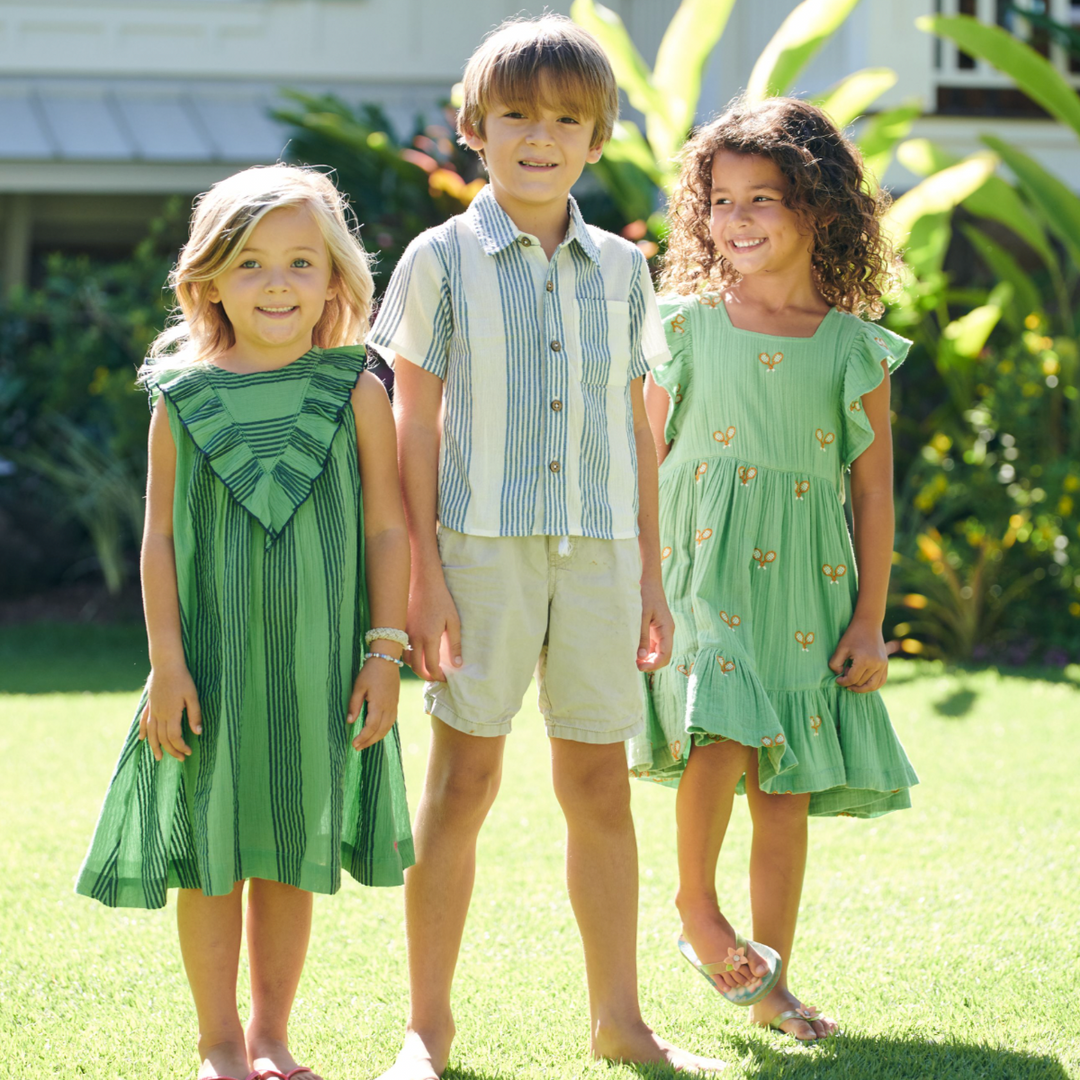 Peppermint & Navy Column Stripe Marly Dress