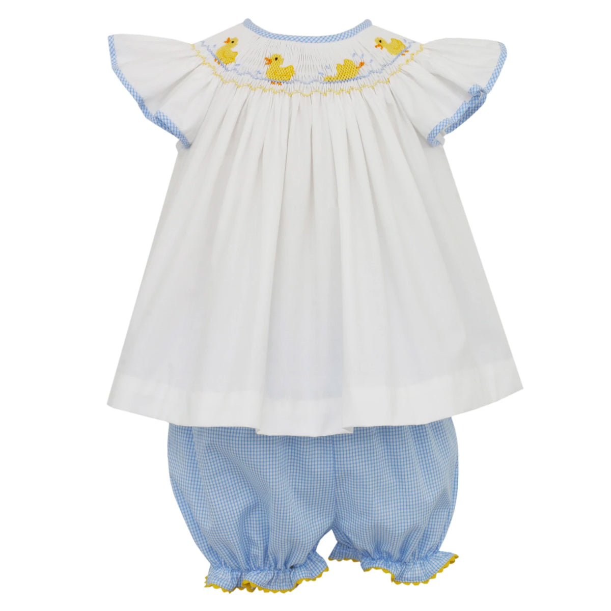 Light Blue Check Duckies Angel Wing Bloomer Set