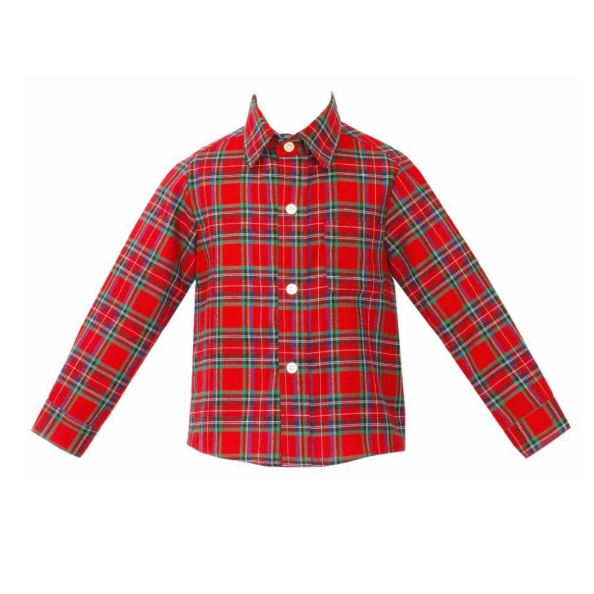 Holiday Red Plaid Button Down Shirt