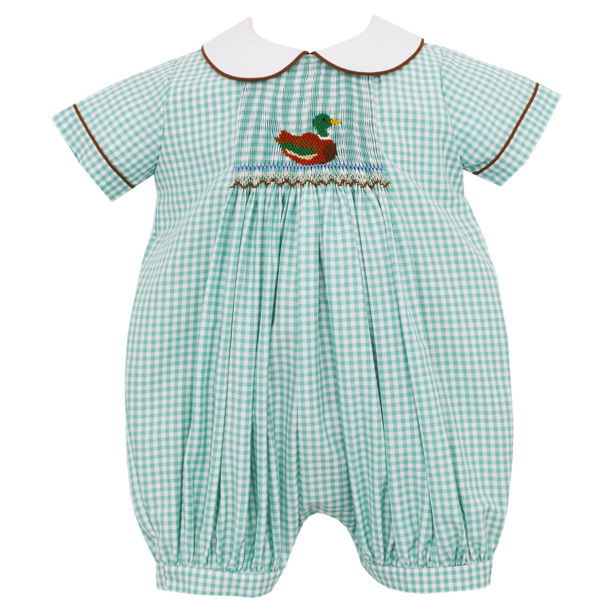 Green Gingham Mallard Duck Bubble