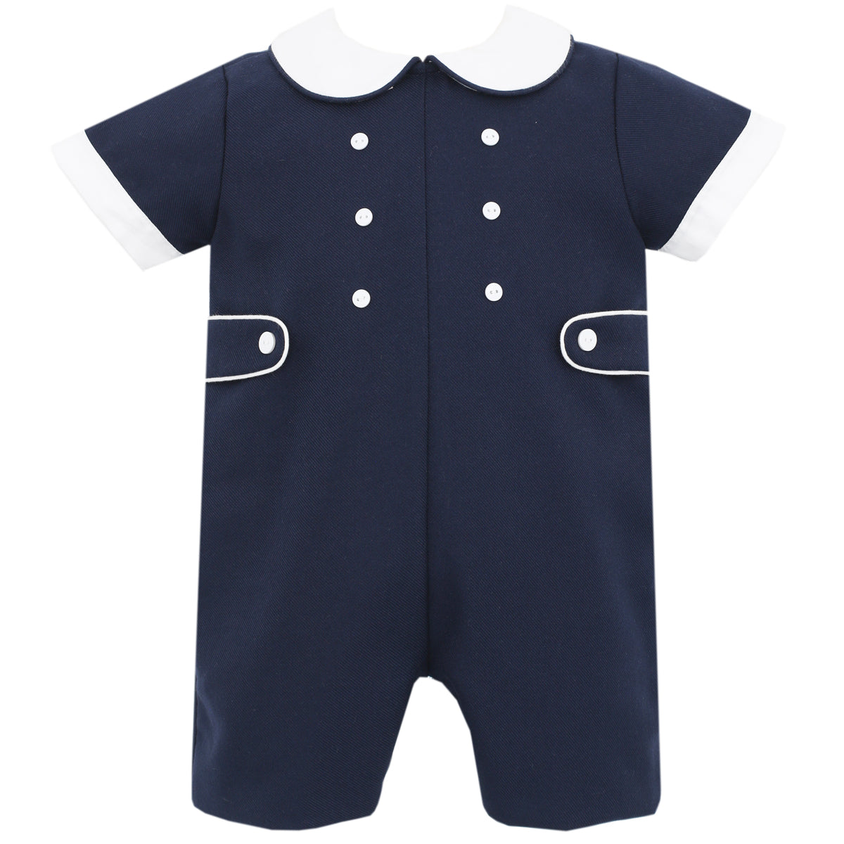 Navy Blue Payton Short Sleeve Romper