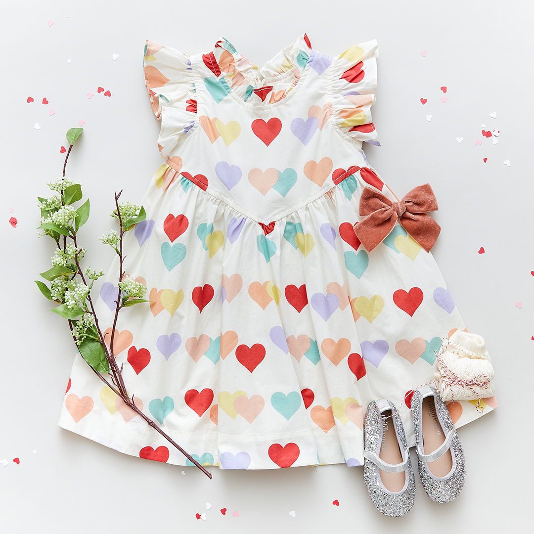 Multi Hearts Jennifer Dress