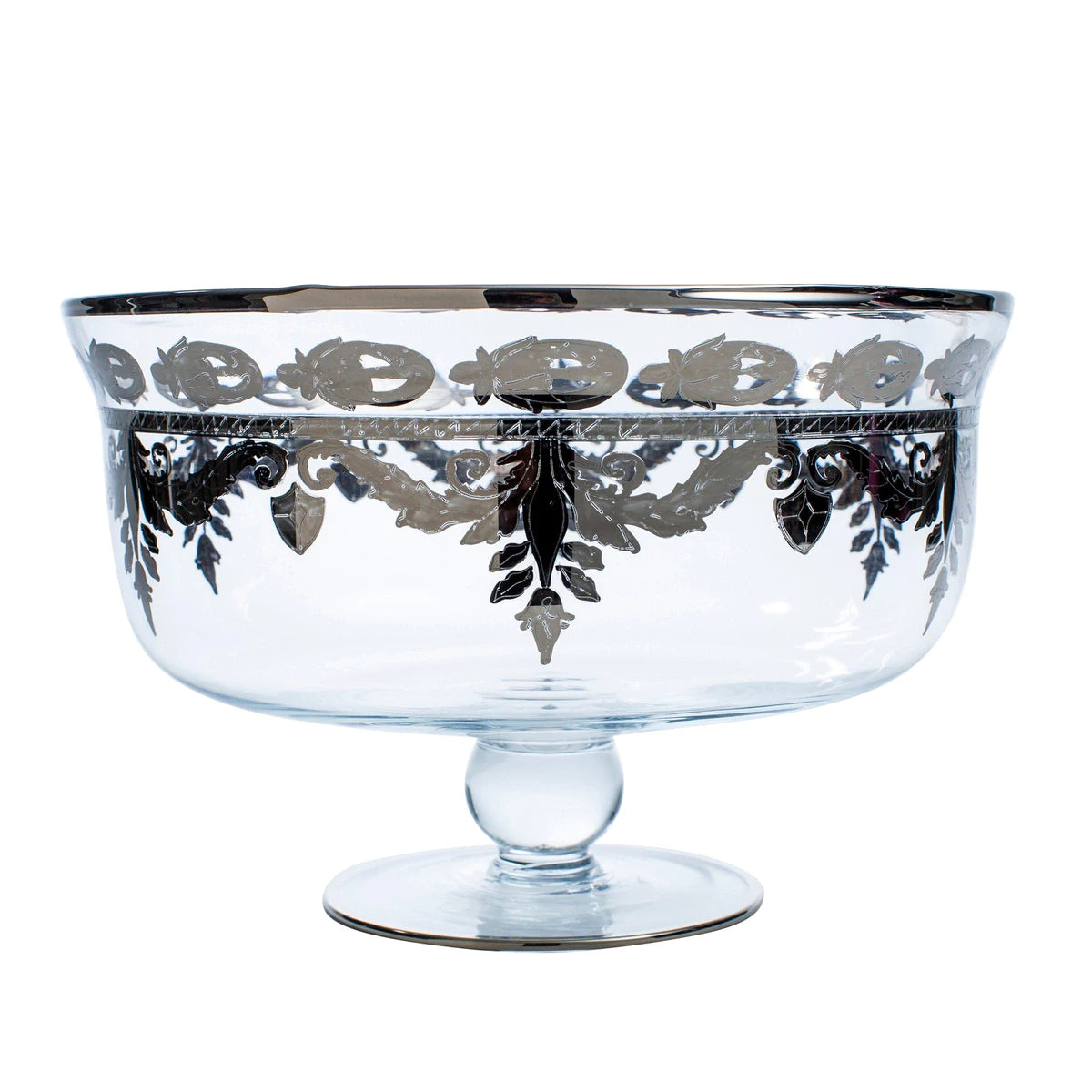 Vetro Platinum Large Footed Bowl