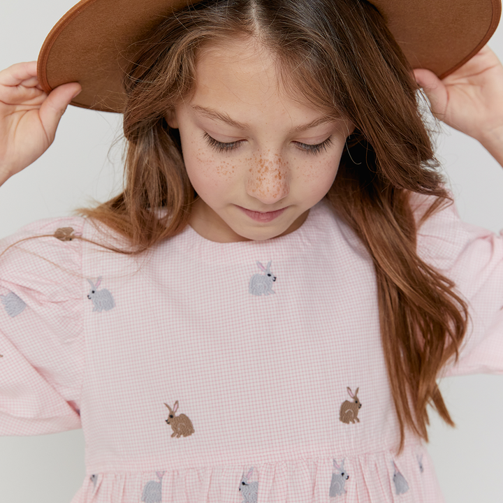 Pink Check Bunny Bea Dress