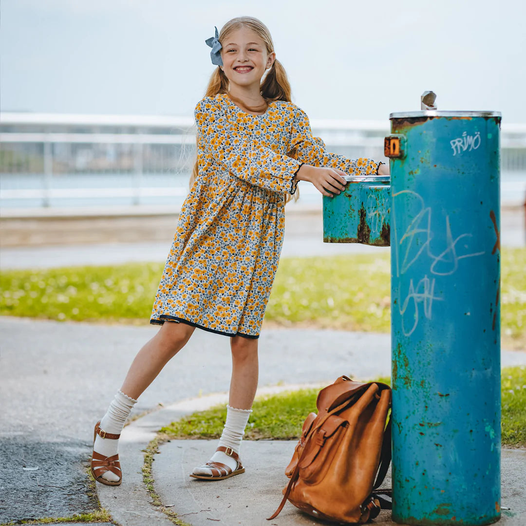 Golden Daisy Ditsy Floral Amma Dress