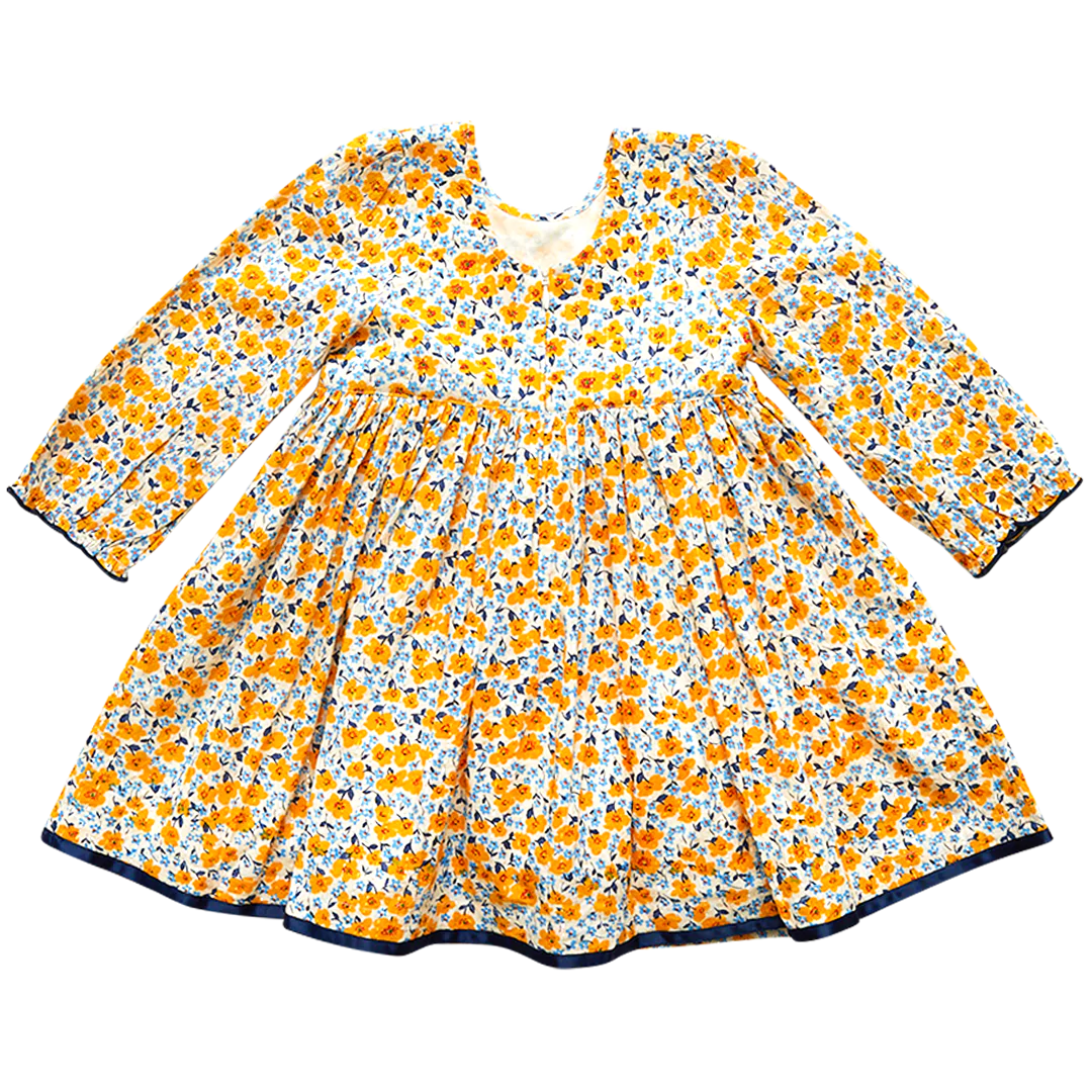 Golden Daisy Ditsy Floral Amma Dress