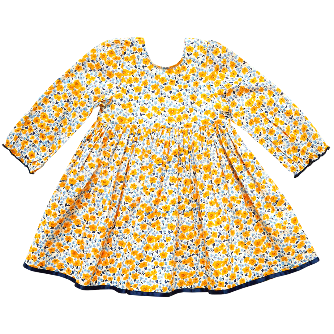 Golden Daisy Ditsy Floral Amma Dress