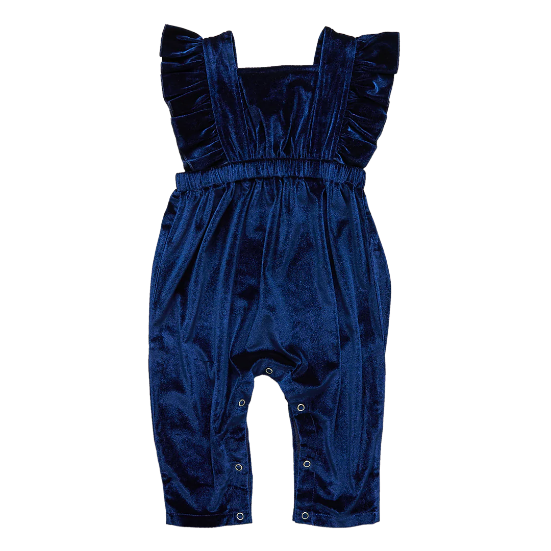 Navy Velour June Jumpsuit