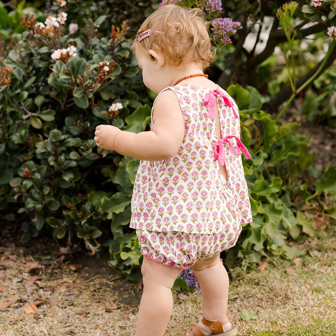 Pink Floral Block Jaipur 2 Piece Set