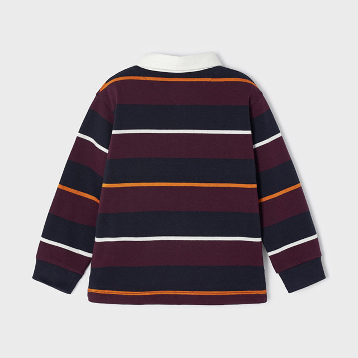 Plum Block Stripe Polo Long Sleeve