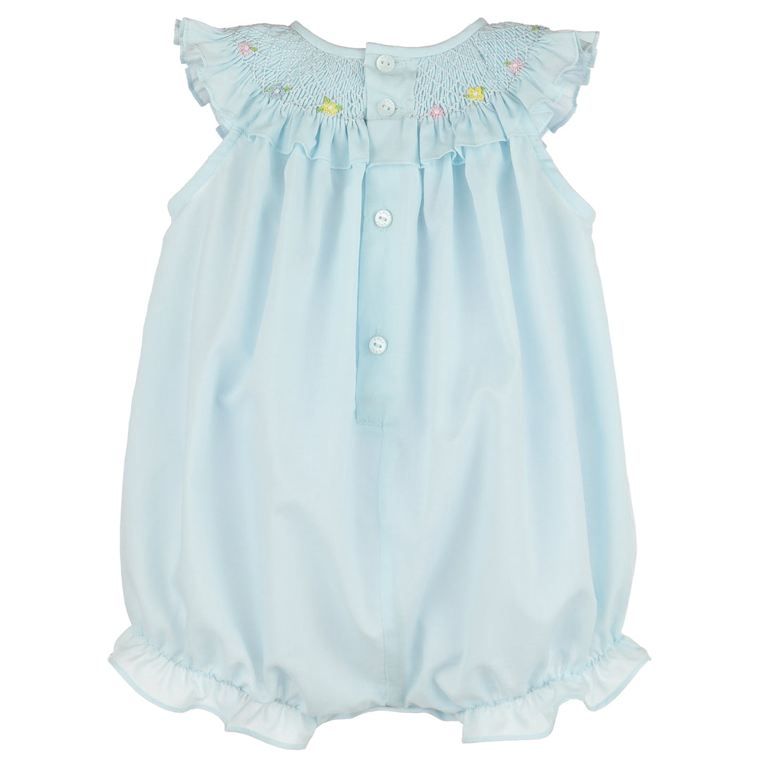 Blue In Bloom Smocked Bubble