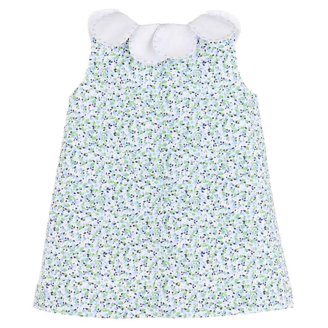 Green Floral Petal A-Line Dress