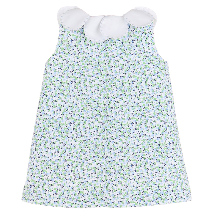 Green Floral Petal A-Line Dress