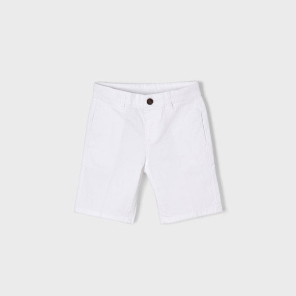 White Twill Chino Shorts