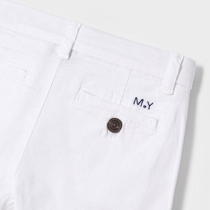 White Twill Chino Shorts