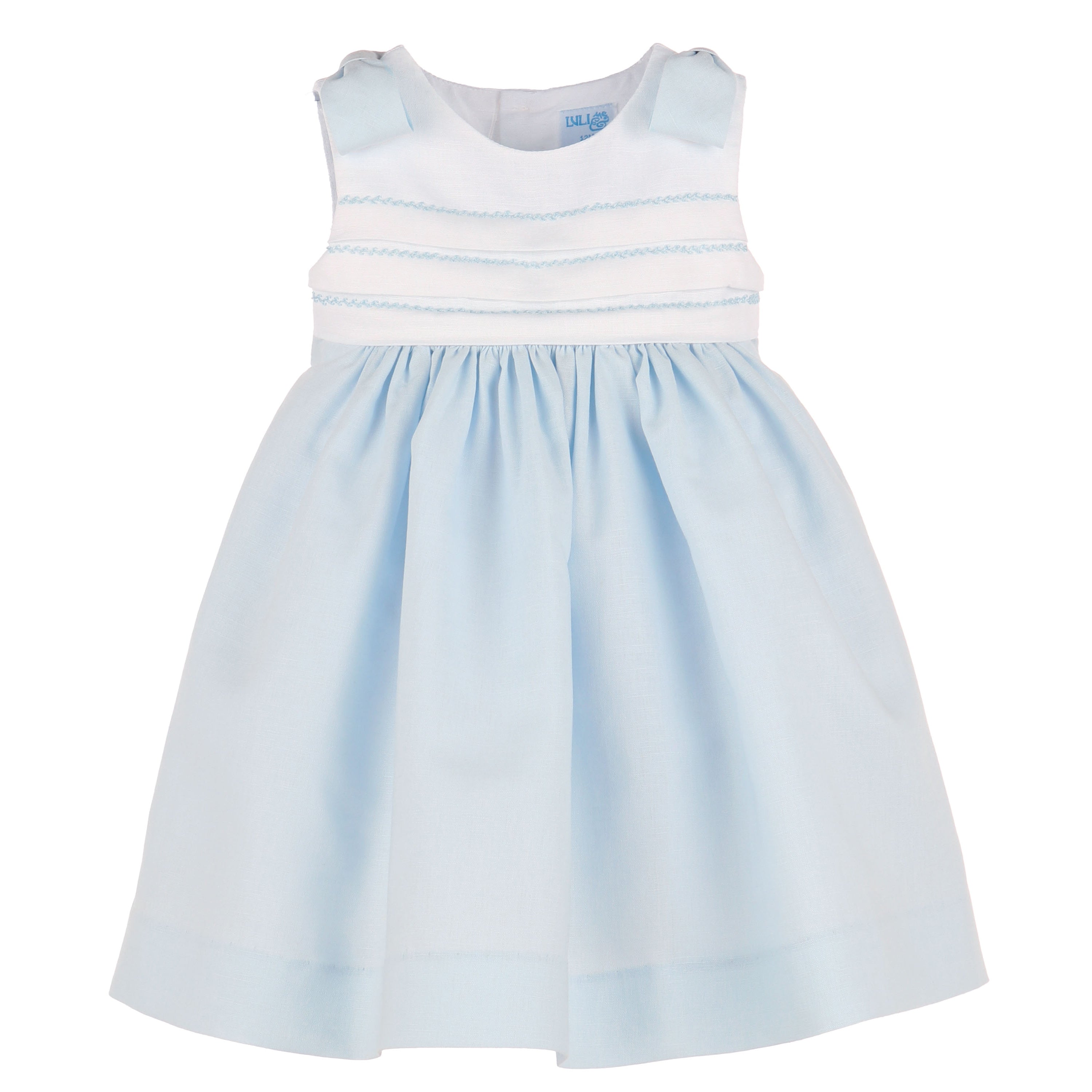 Blue Linen Two Tones Dress