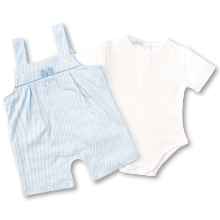 Bunny Buzz Blue Bunny Short Overall Set