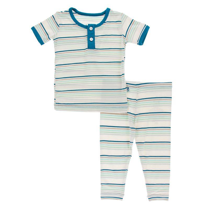 Culinary Arts Stripe Short Sleeve Henley Pajama Set