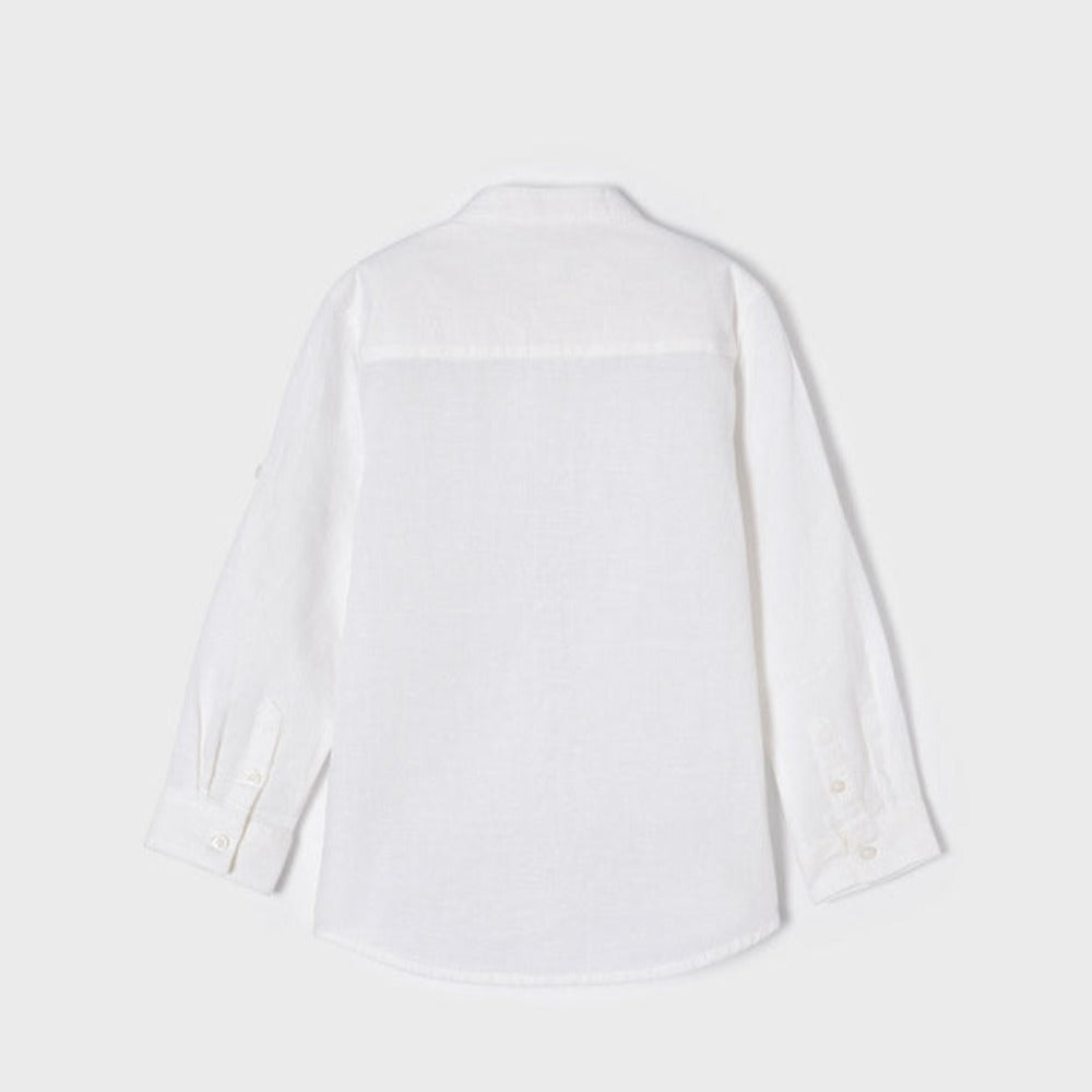 White Long Sleeve Linen Shirt