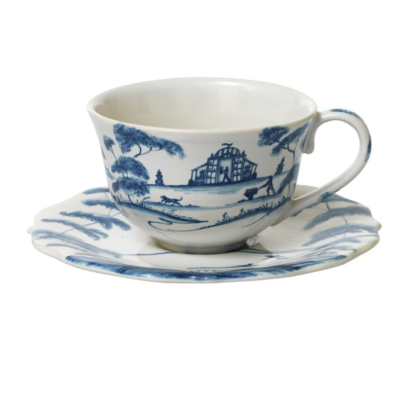 Country Estate Delft Blue Saucer Garden Follies