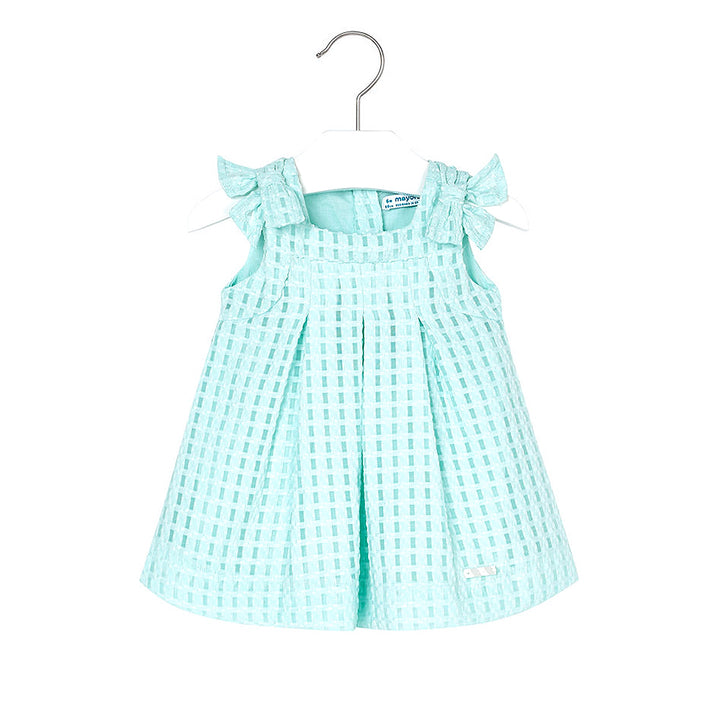 Mini Turquoise Basket-Weave Dress