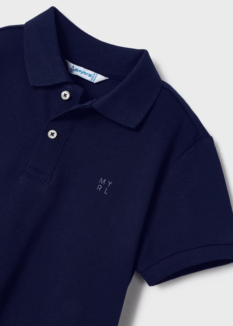 Navy Basic Short Sleeve Polo