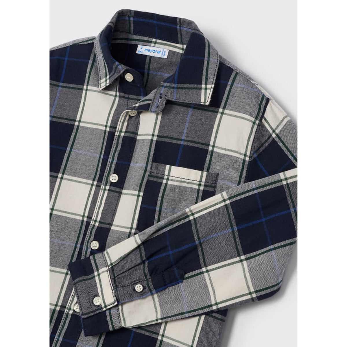 Ecofriends Navy Long Sleeve Plaid Shirt