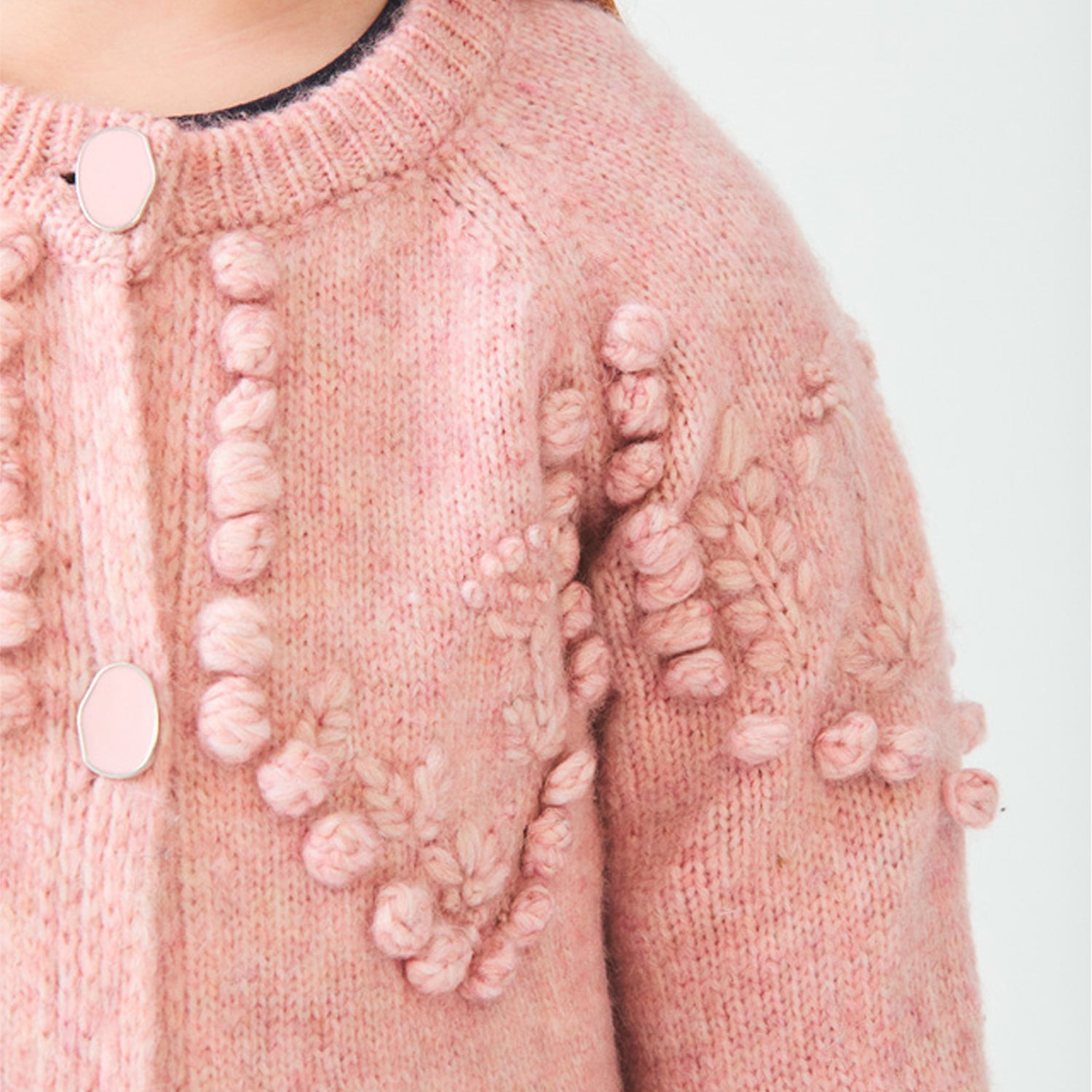 Rose Pink Embroidered Cardigan