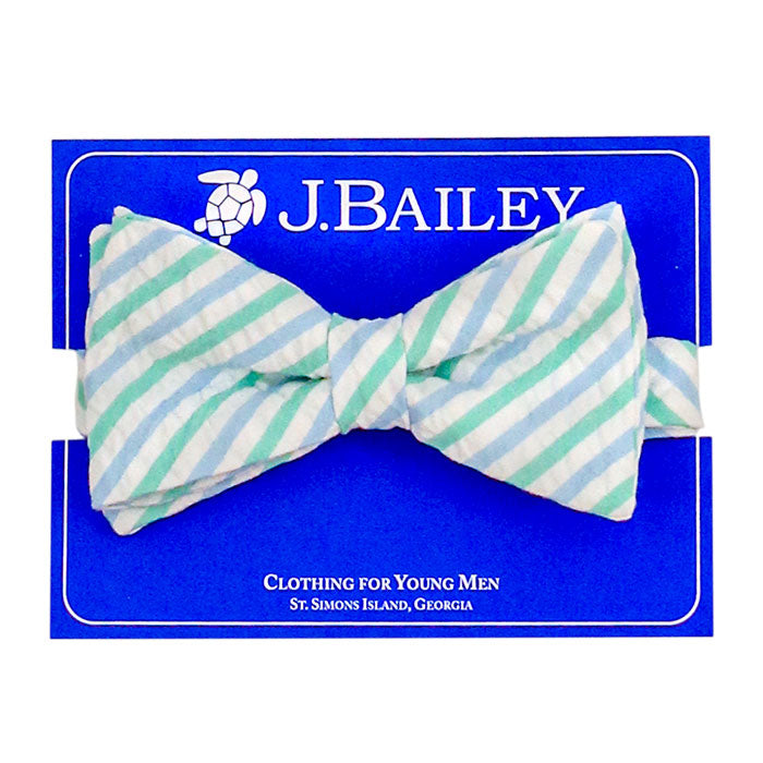 Ocean Seersucker Bow Tie