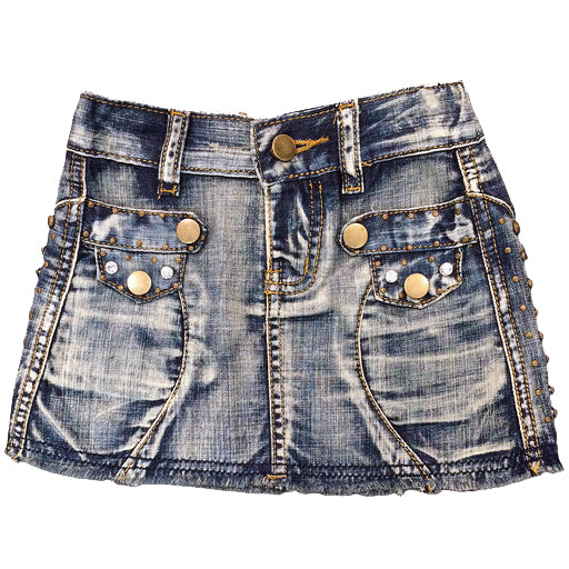 Denim Skirt with Rhinestones