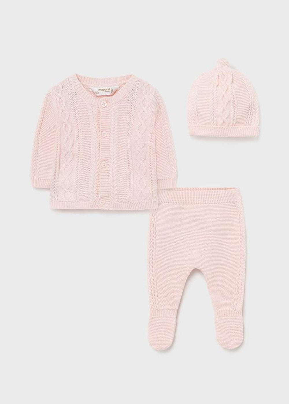 Pink Knit Layette Leg Warmer Set