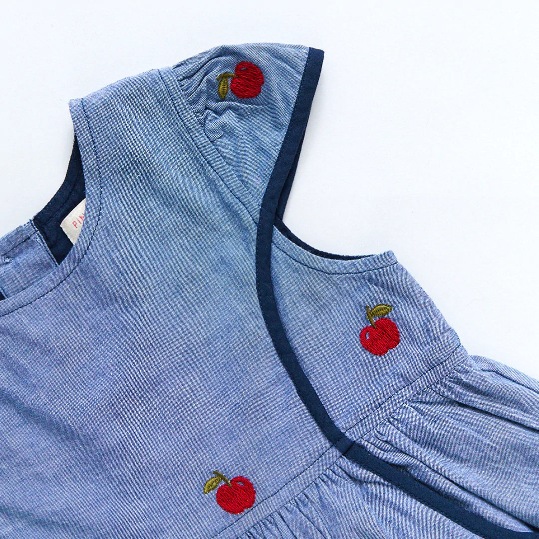 Chambray Apples Eden Dress