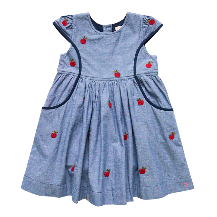 Chambray Apples Eden Dress