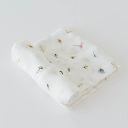 Deluxe Muslin Swaddle Blanket - Gone Fishing