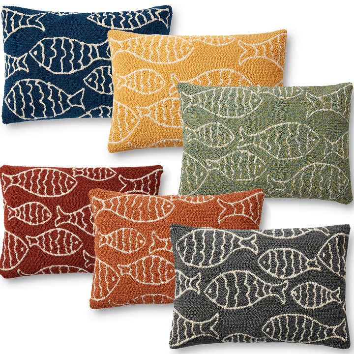 Hooked Fish Pattern Decorative Lumbar Pillow