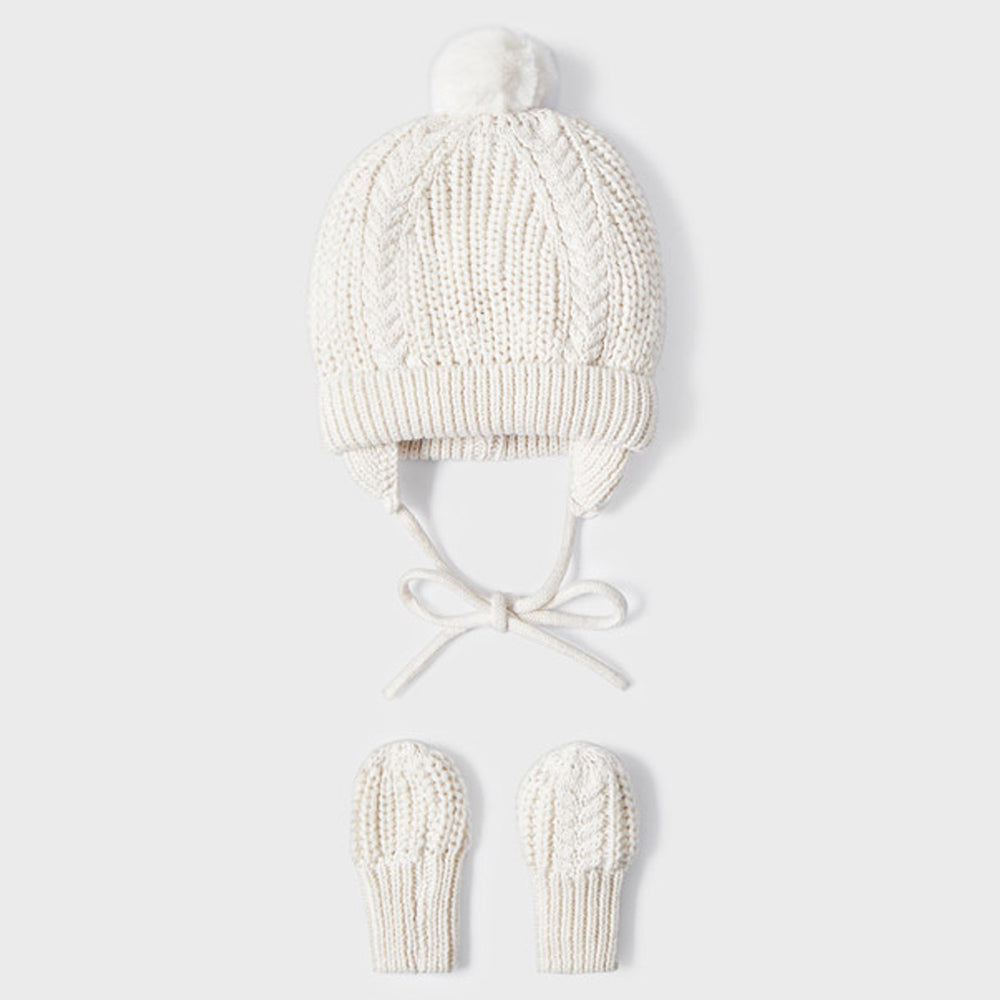 Ivory Ecofriends Hat & Mittens Set