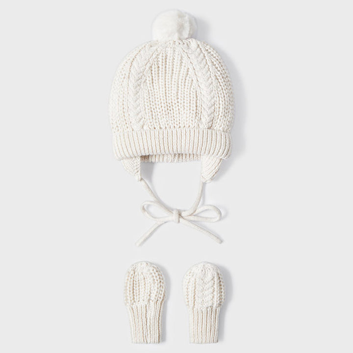 Ivory Ecofriends Hat & Mittens Set