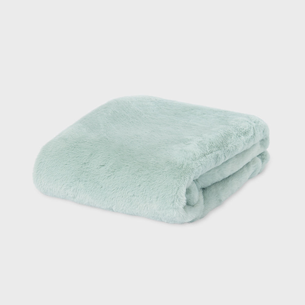 Lake Green Faux Fur Blanket